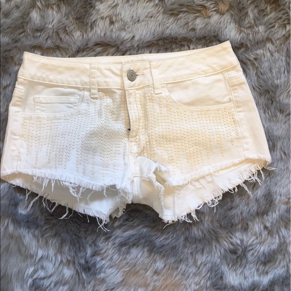 American eagle 🦅 Shorts white with sequin new.