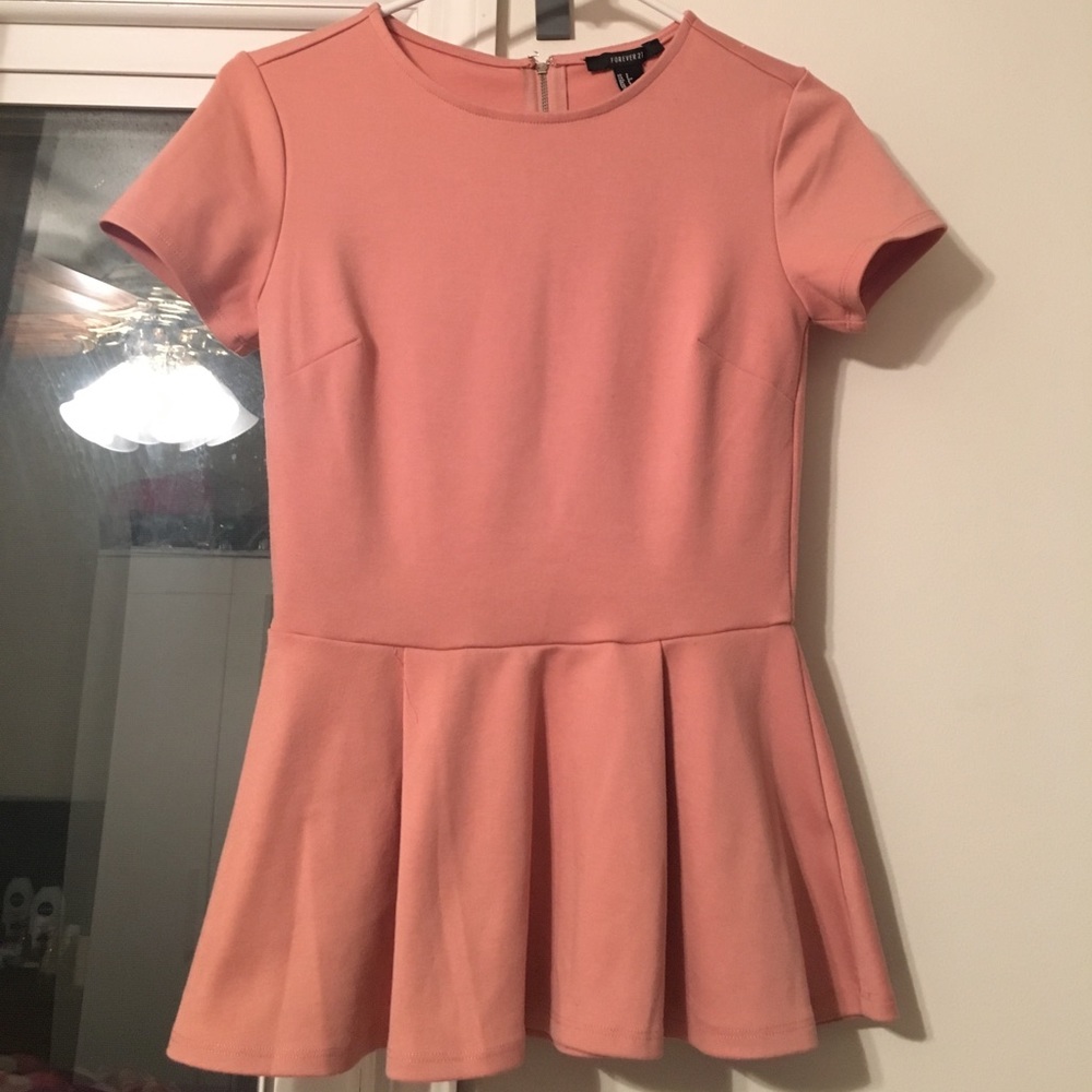 Forever 21 Peplum Light Pink Blouse