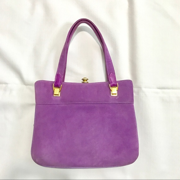 bags by Varon Handbags - Vintage Ladies Lavender Suede Handbag