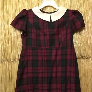 Red Tartan Peter Pan Collar Shift Dress