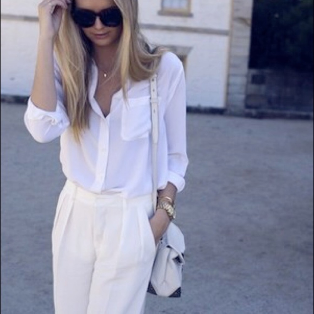 Top shop white sheer shirt