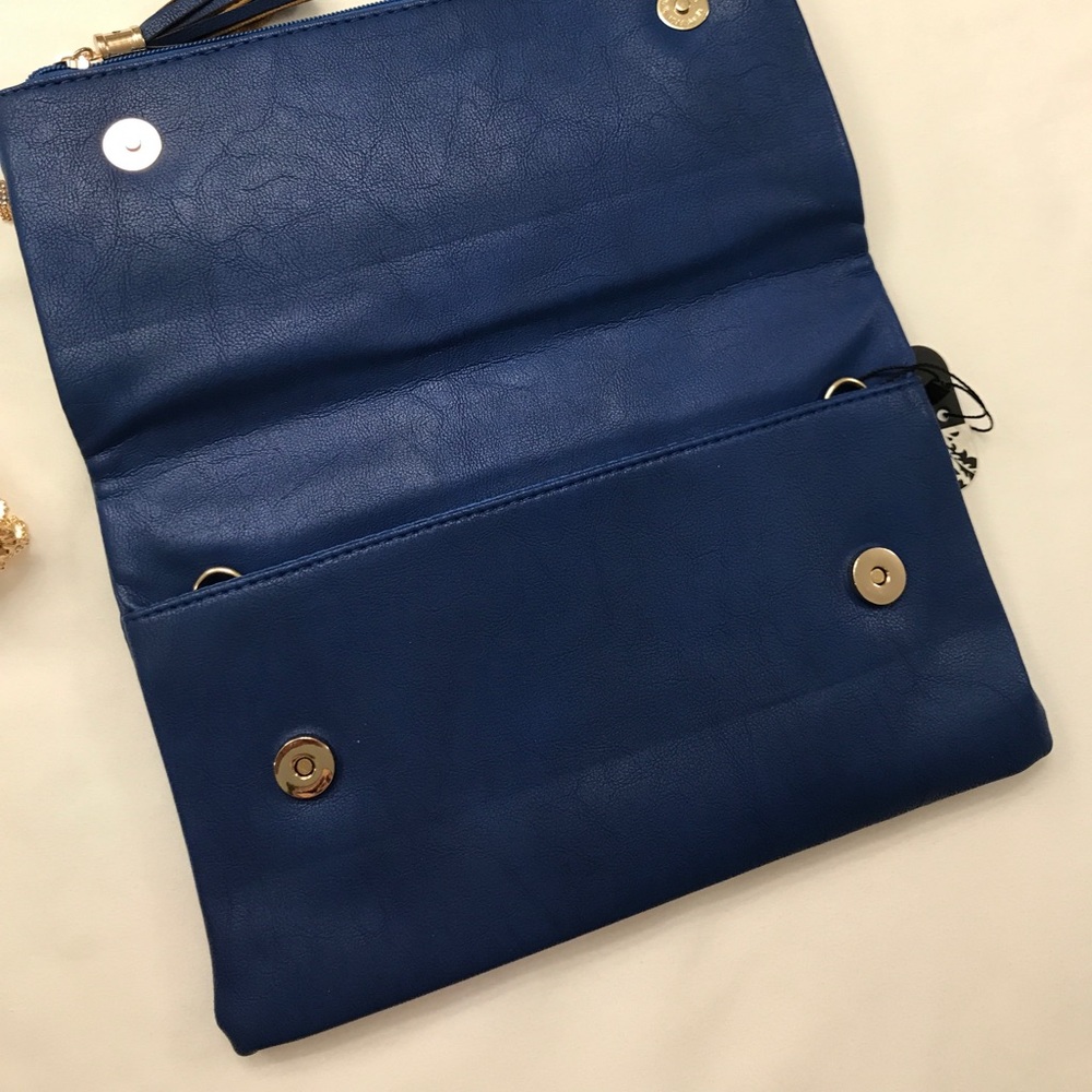 Tasseled Blue Clutch - Picture 3 of 6