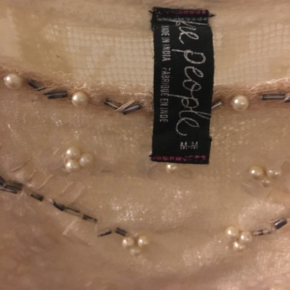 Free People Beaded Crochet Lace Eyelet Tank Med - Picture 7 of 8