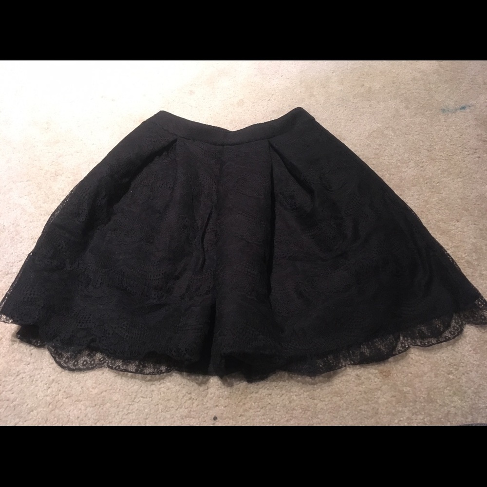 Charlotte Russe Black Skater Skirt