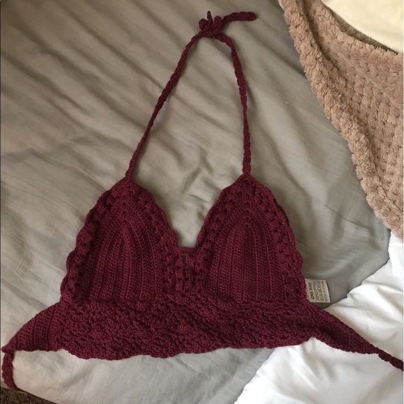 Crotchet burgundy bralette - Picture 1 of 1
