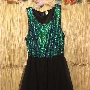 Green Sequin and Tulle Dress