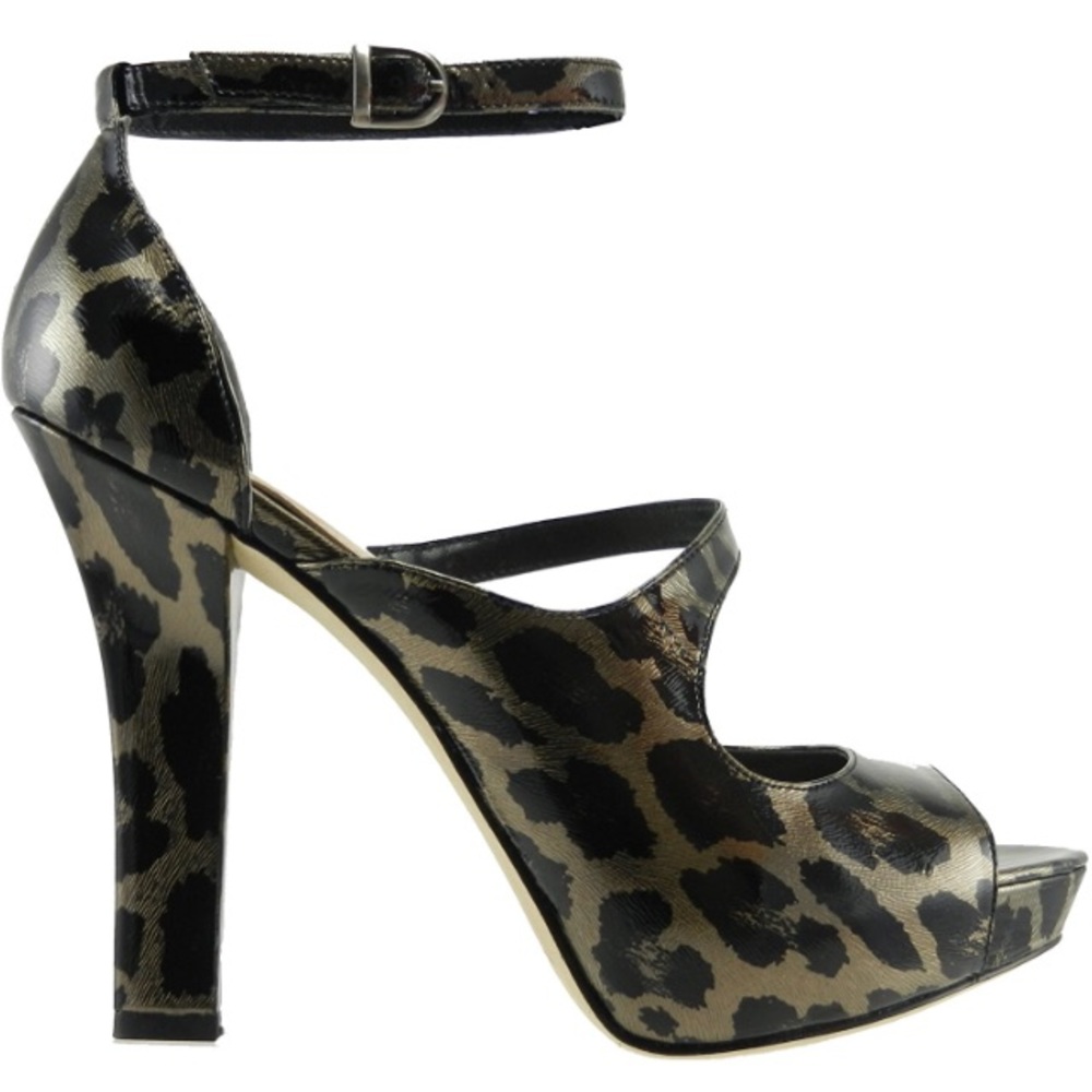 Via Spiga “Eileen” High Heel Sandal Black Leo