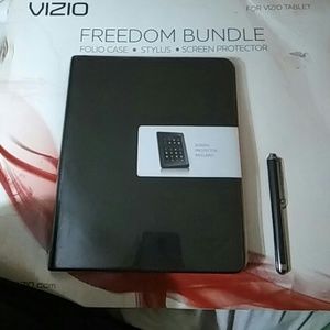 Folio case, stylus and screen protector for Vizio