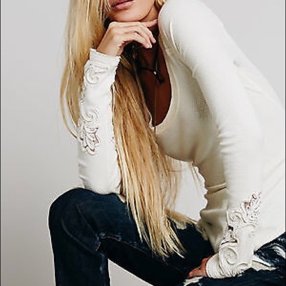Free People Tops - Free People Masquerade Cuff Thermal - Ivory