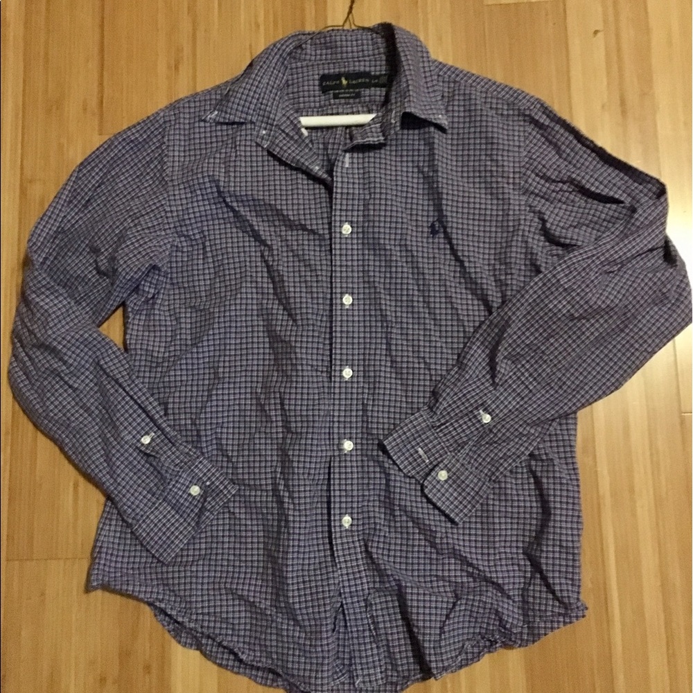 Ralph Lauren purple plaid longsleeve button up