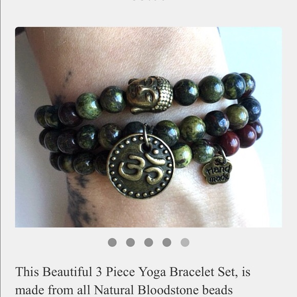 lululemon athletica Bohemian healing Bloodstone yoga bracelet set