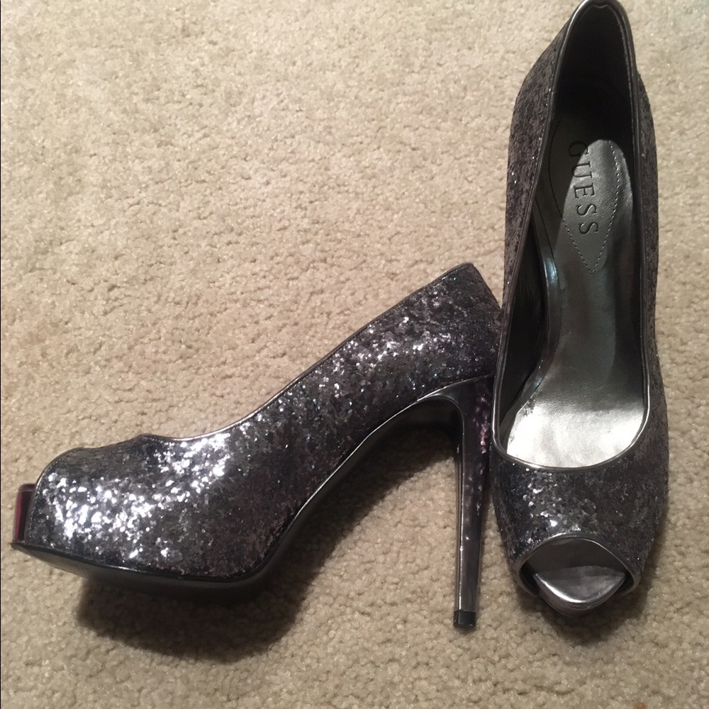 guess silver shoes