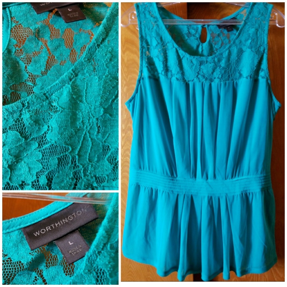 Beautiful Green Flowy Peplum Top