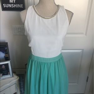 NWT White and Aqua dress