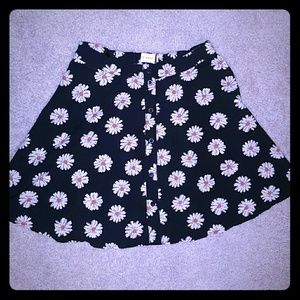 Floral button skirt