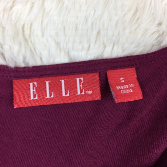 Elle Burgundy Ruffled Knit Top with Black Piping - Picture 5 of 7