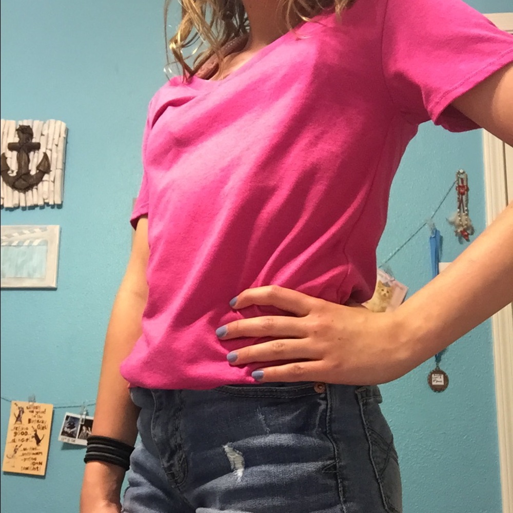 Pink V neck