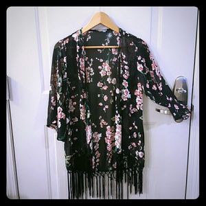 Fringe kimono