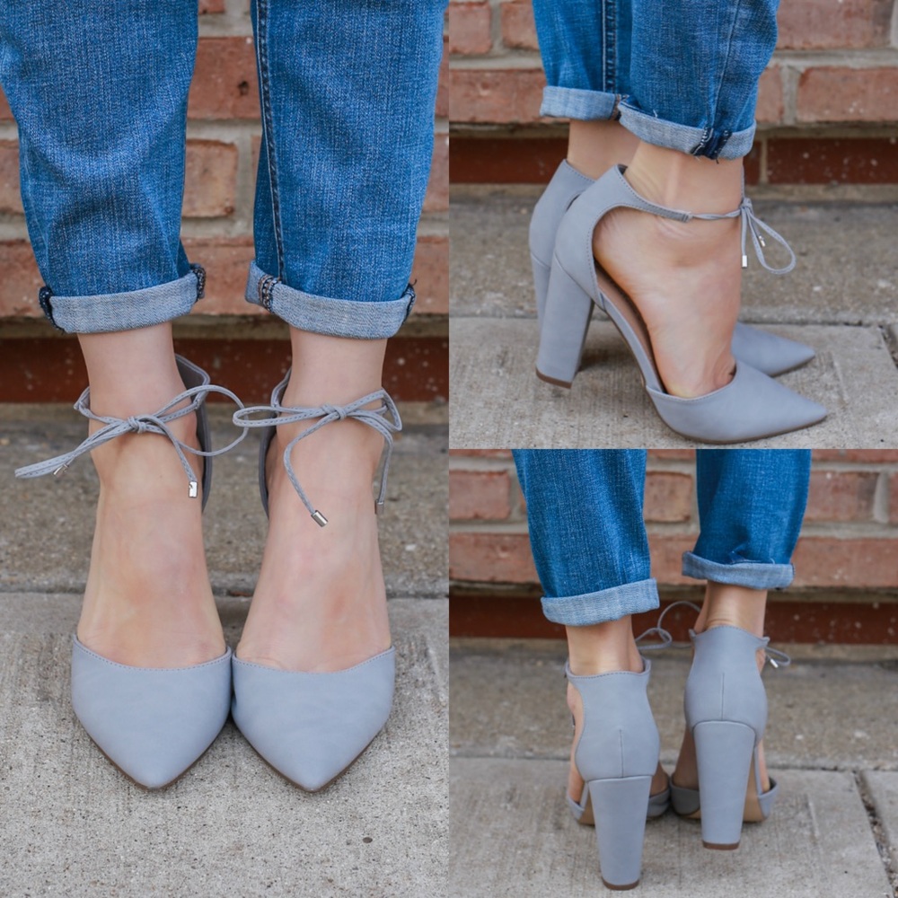 Grey pointy single sole pump heel toe 💗💗 - Picture 3 of 3
