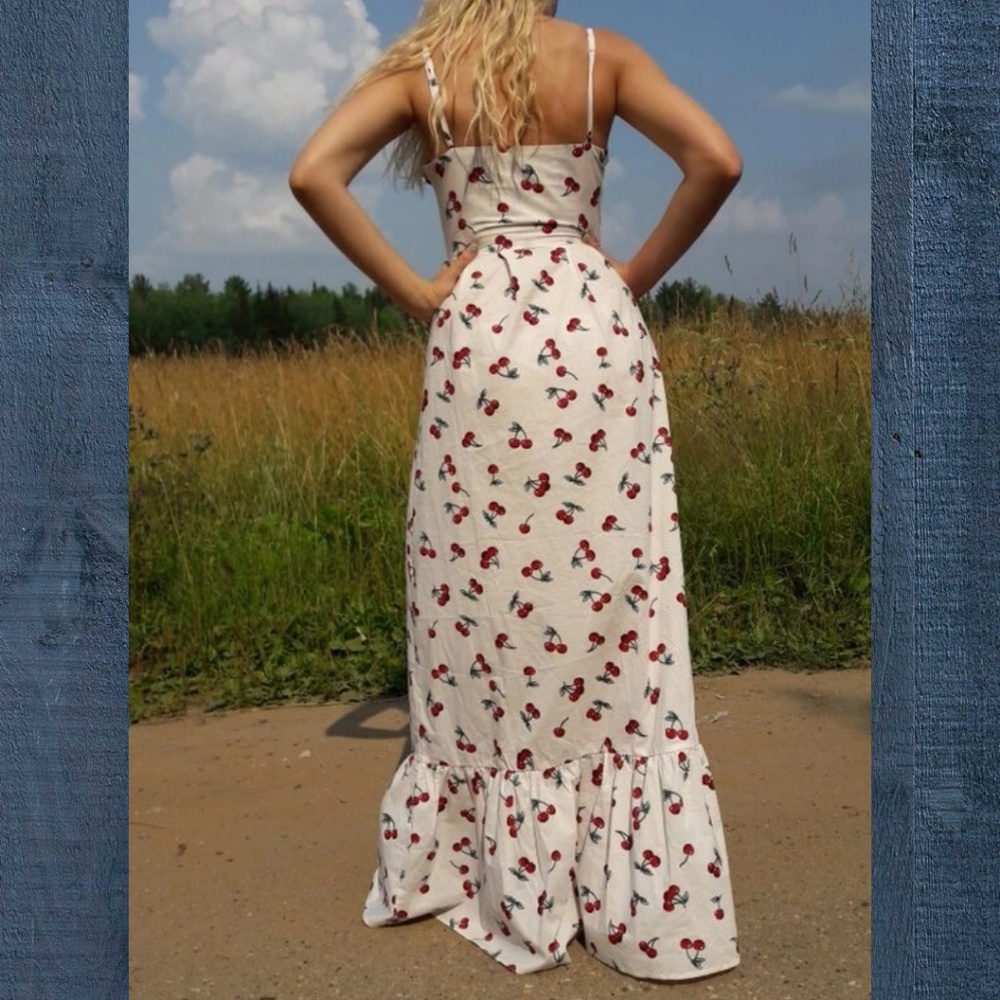 LAST ONE Cherry Print Maxi Dress - Picture 5 of 5