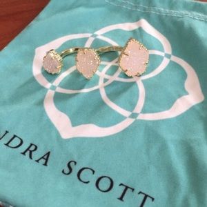 Naomi Double Ring In Iridescent Drusy-S/M