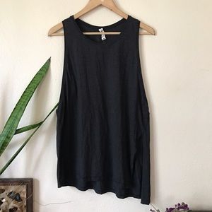 Lululemon Charcoal Gray Pima Cotton Tank slit 12