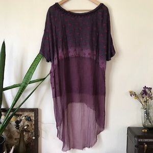Free People dip dye High Low Beaded Tunic L