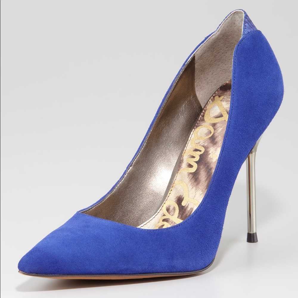 Sam Edelman “Danielle” Blue Snake Pumps