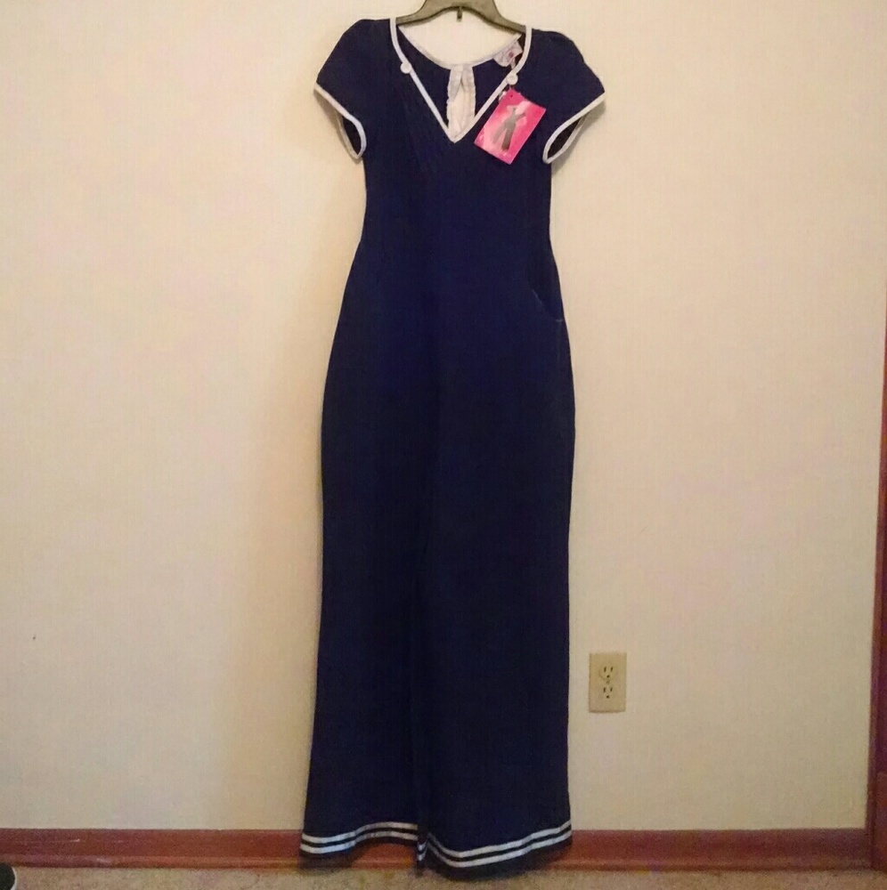 Miss Candyfloss Pinup Sailor Jumpsuit NWT L