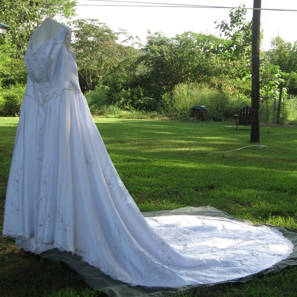 REDUCED!!!Fairytale Wedding Dress with Bustle Slip - Picture 6 of 9