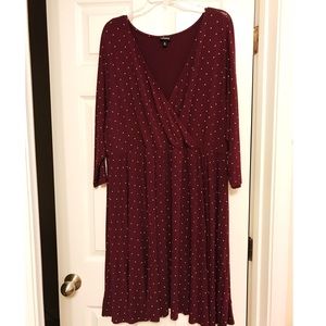 Torrid 3/4 length sleeve skater dress