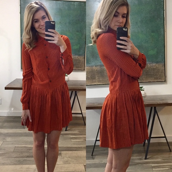 kate spade Dresses & Skirts - Kate Spade Orange Checkered Sullivan Dress