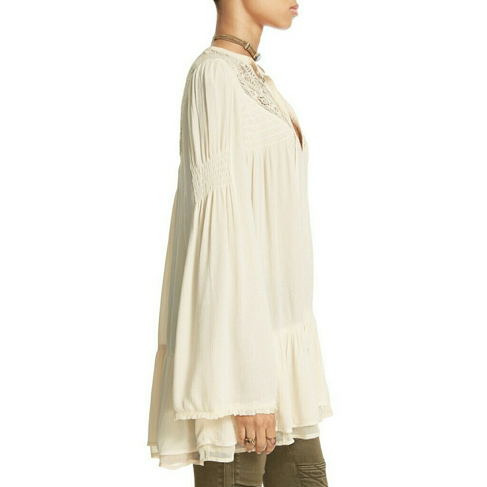 New! FREE PEOPLE Victorian Lace Tunic Top Blouse - Picture 5 of 8