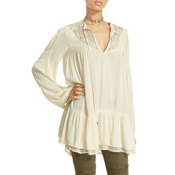 New! FREE PEOPLE Victorian Lace Tunic Top Blouse - Picture 3 of 8