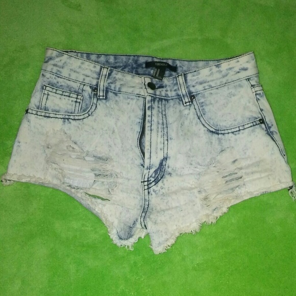 Forever 21 Distressed Jean Shorts - Picture 2 of 3