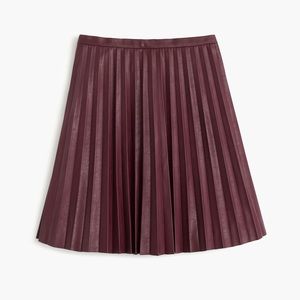J Crew faux leather pleated skirt