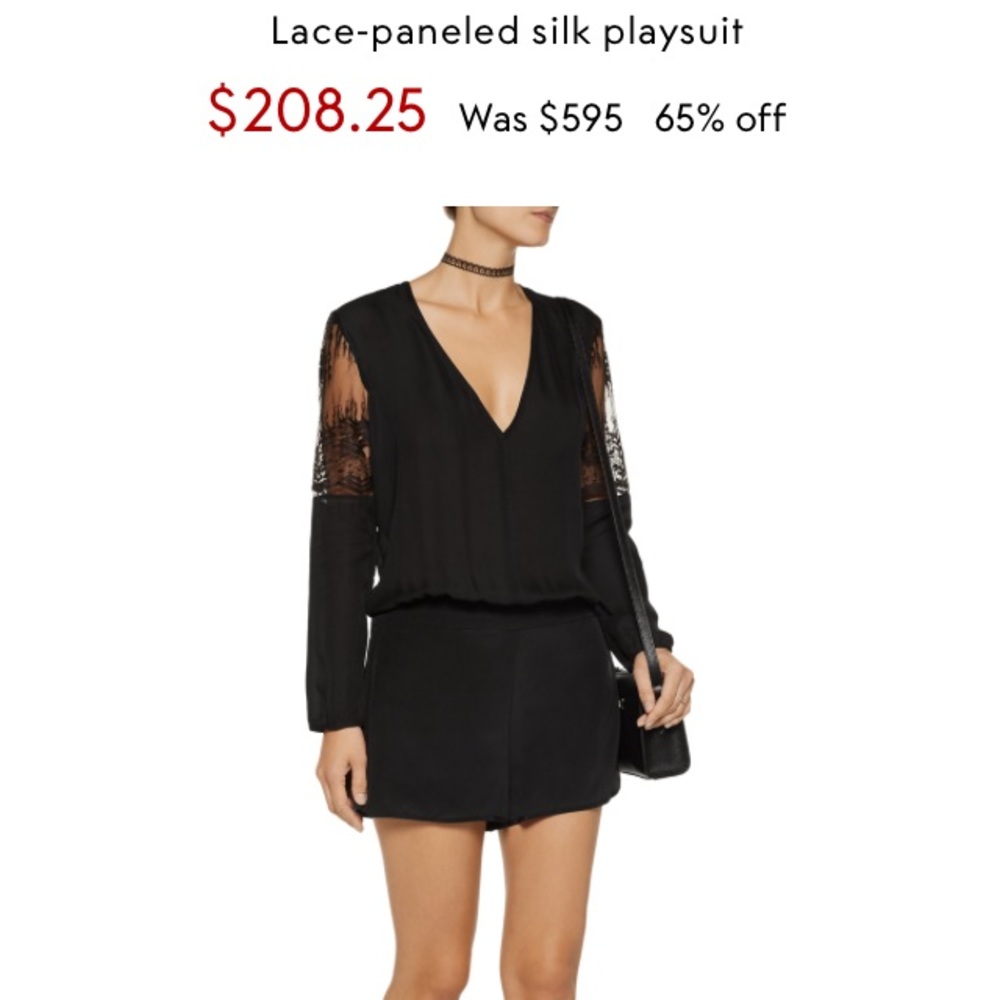 Mason lace silk romper