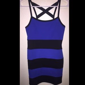 Black and royal blue dress