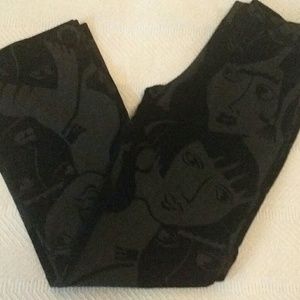 Vintage 90s Unique Velvet Face Pattern Pants