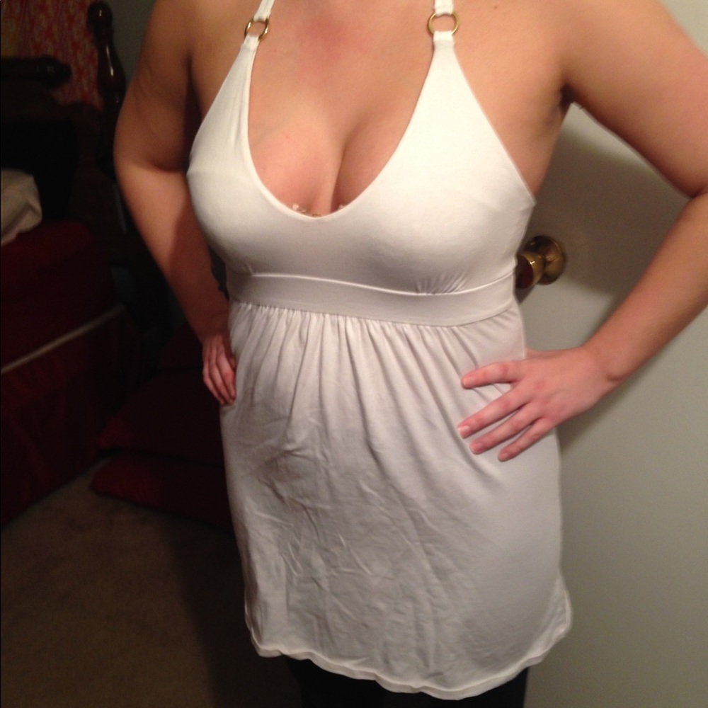 White Halter Bra Top Beach Sun Dress