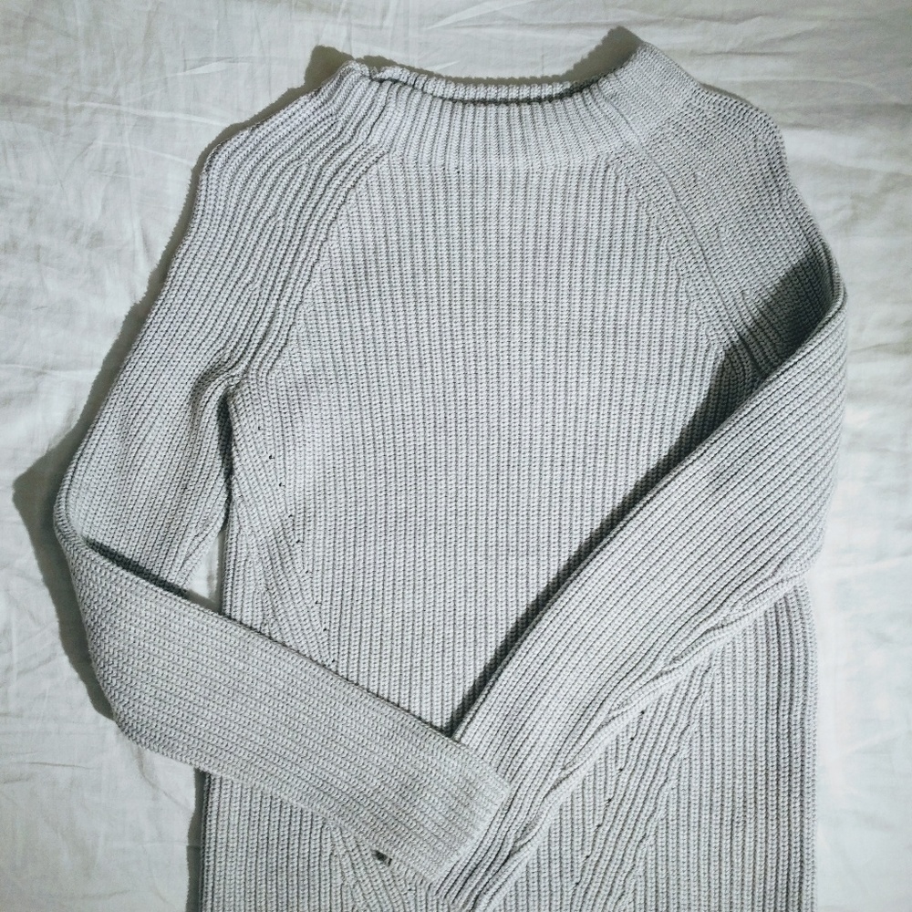 Cotton Shaker Funnelneck sweater