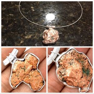 Native Michigan copper nuggets w/925SS and chain