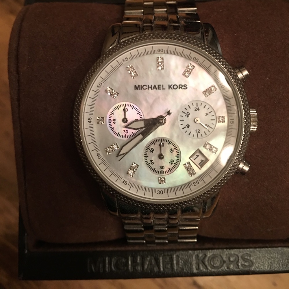 Michael Kira Watch - mother of pearl face, unisex