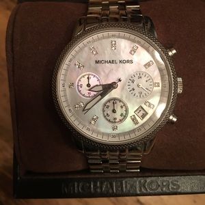 Michael Kira Watch - mother of pearl face, unisex