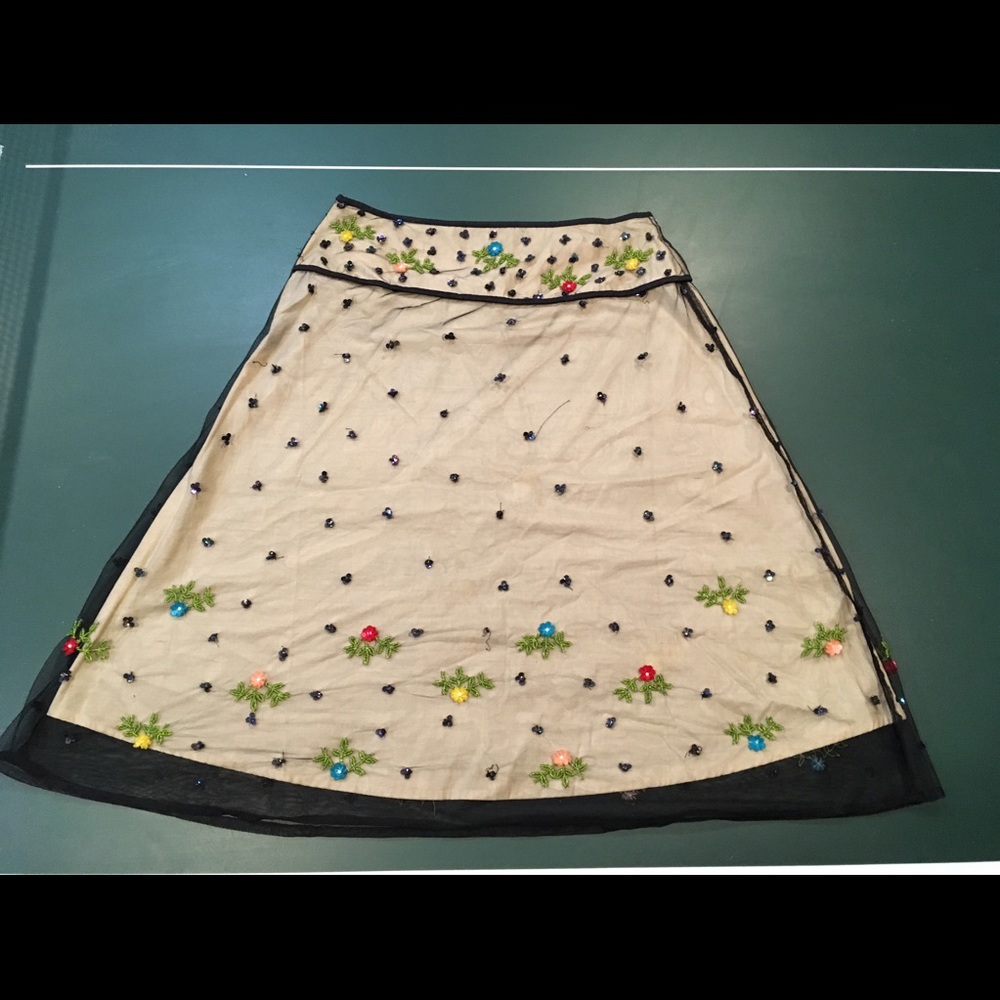 Beautiful black net skirt with sequin flowers 🌺