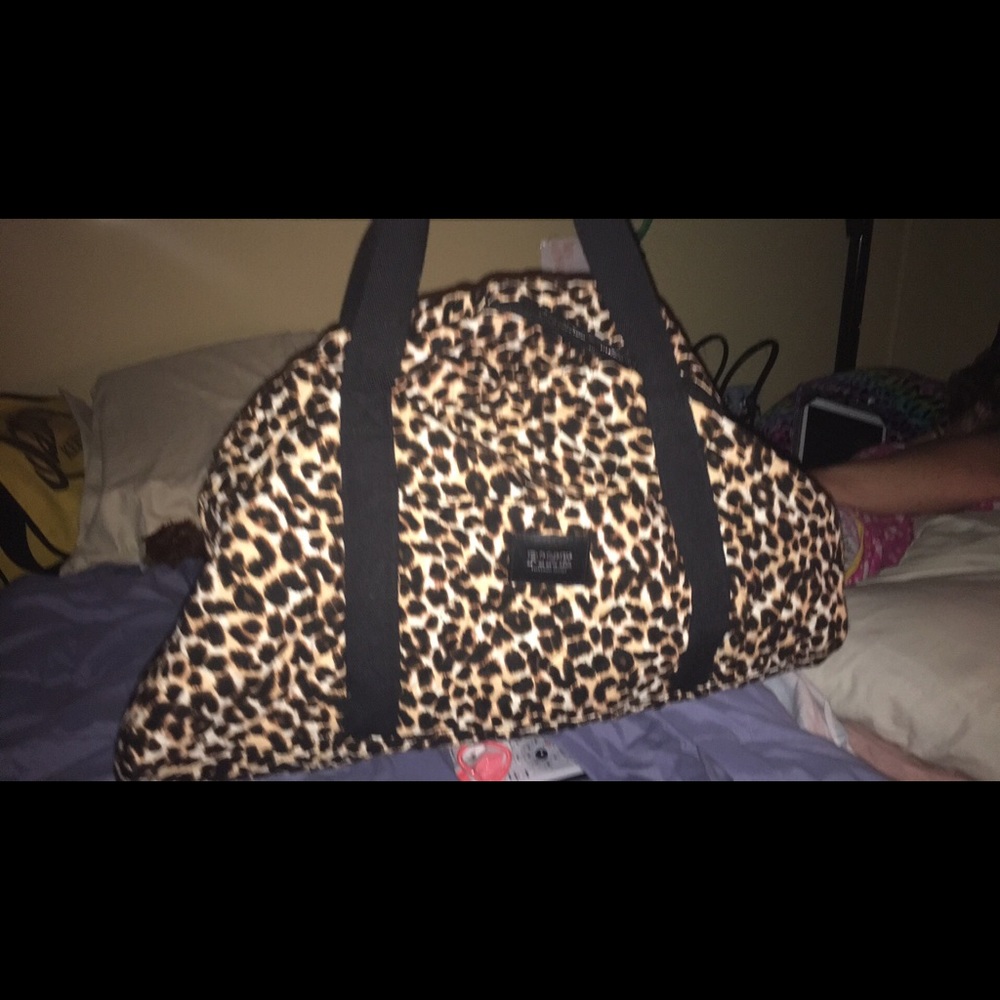 Victoria secret leopard duffle bag