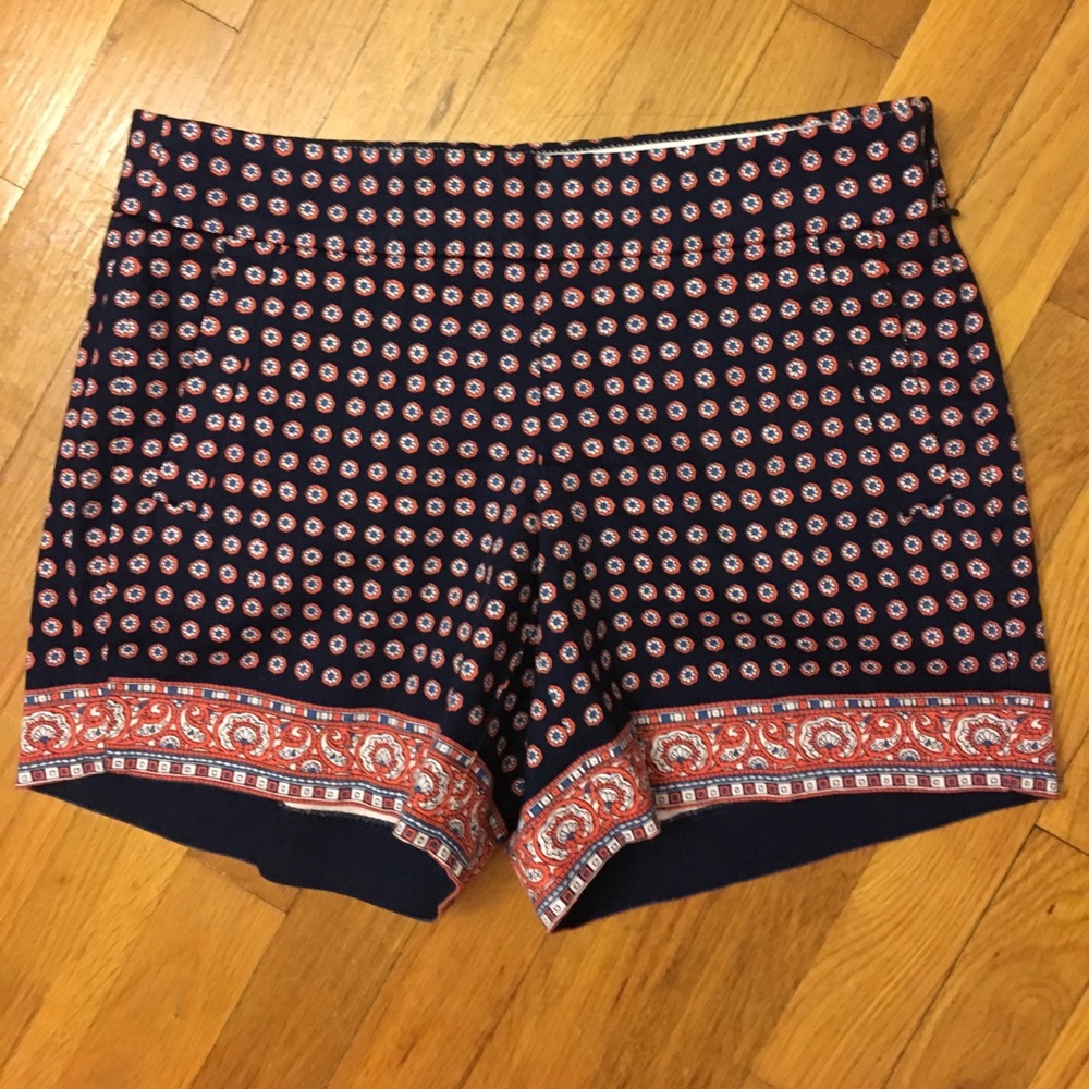 J crew patterned shorts NEW Sz 2