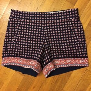 J crew patterned shorts NEW Sz 2