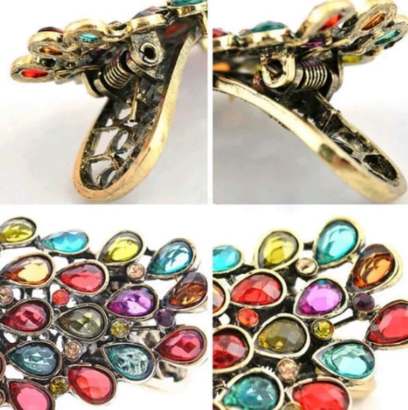 Peacock hair clip - Picture 3 of 3