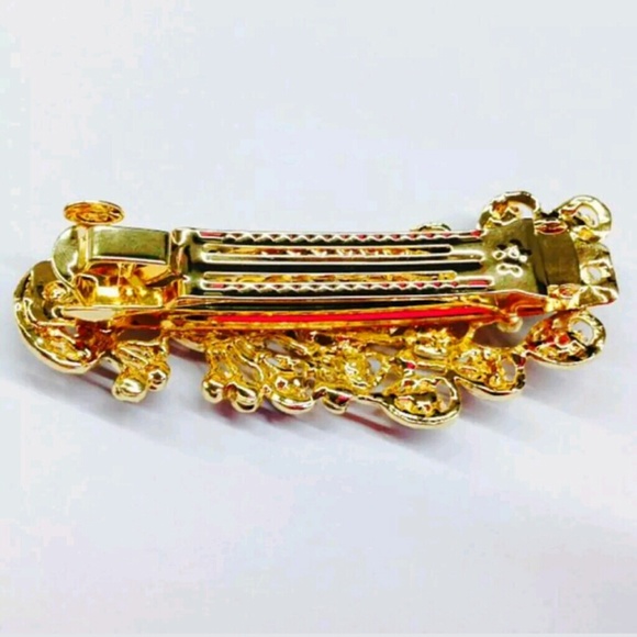 Peacock bluish green hairclip - Picture 2 of 4